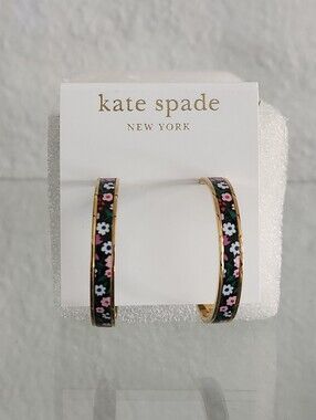 NWT Kate Spade Floral Hoop Earrings